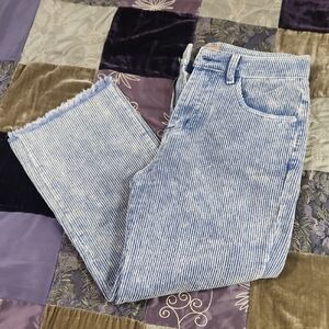 POL Distressed Washed Crop Corduroy Pants